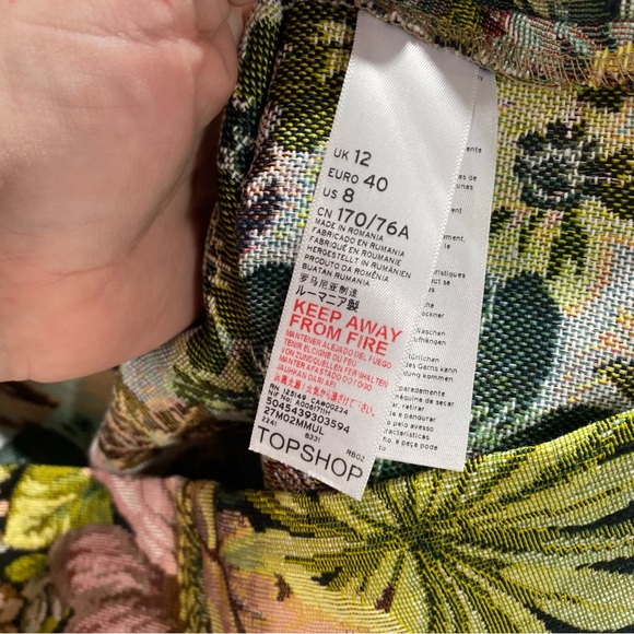 Top Shop Jacquard multi-colored Grannie Chic Floral Tapestry Weave Mini Skirt 8 - Picture 11 of 14